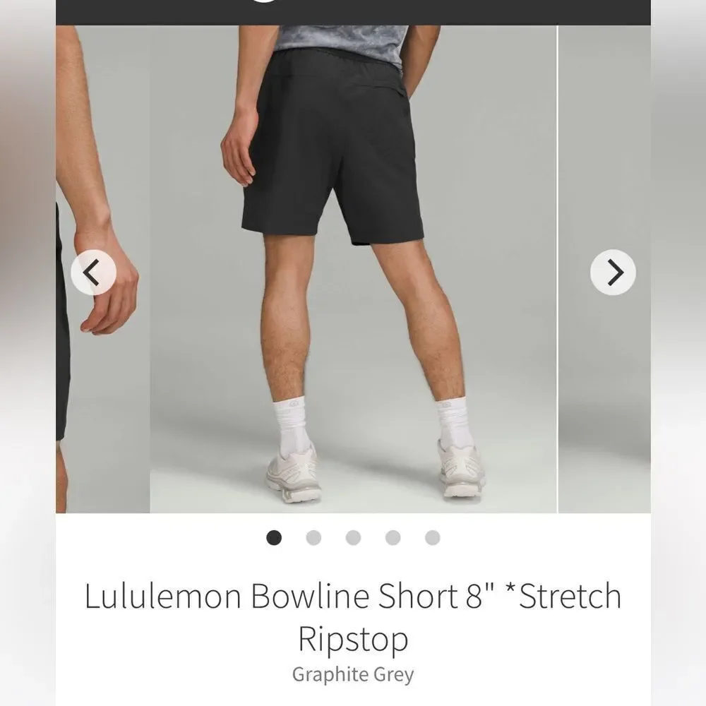 Lululemon Bowline Short 8” *Ripstop Graphite Gray